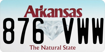 AR license plate 876VWW