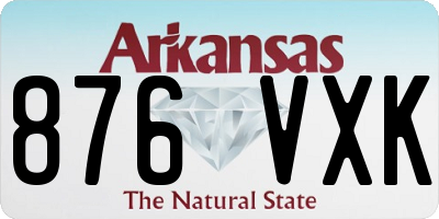 AR license plate 876VXK