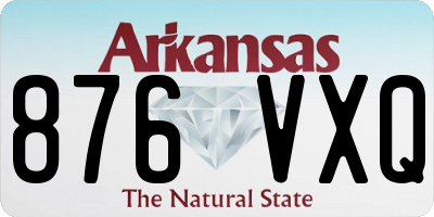 AR license plate 876VXQ