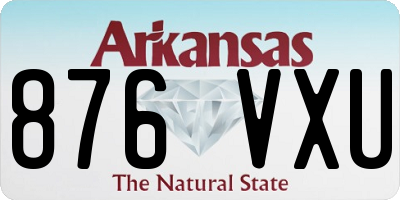 AR license plate 876VXU