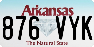 AR license plate 876VYK