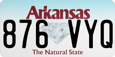 AR license plate 876VYQ
