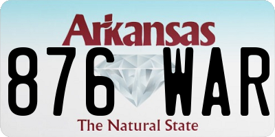 AR license plate 876WAR