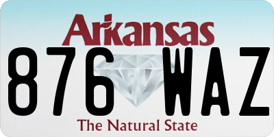 AR license plate 876WAZ