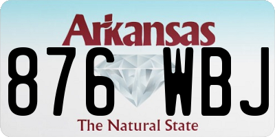 AR license plate 876WBJ