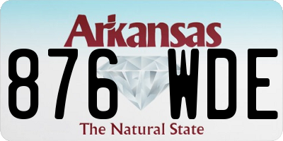 AR license plate 876WDE
