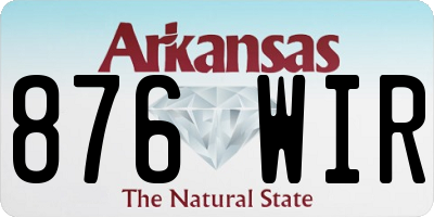 AR license plate 876WIR