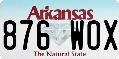 AR license plate 876WOX