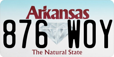 AR license plate 876WOY