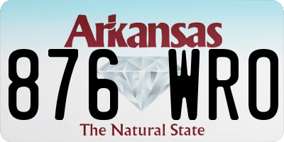 AR license plate 876WRO