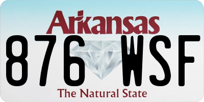 AR license plate 876WSF