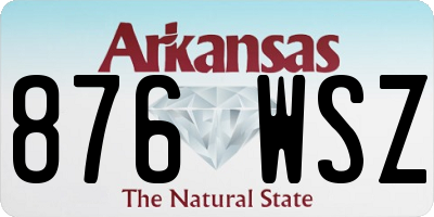 AR license plate 876WSZ