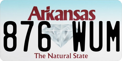 AR license plate 876WUM