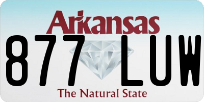 AR license plate 877LUW