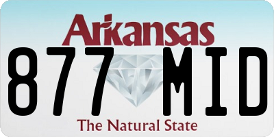 AR license plate 877MID