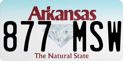 AR license plate 877MSW