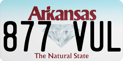 AR license plate 877VUL