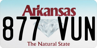 AR license plate 877VUN