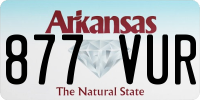 AR license plate 877VUR