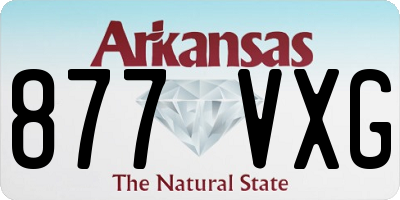 AR license plate 877VXG