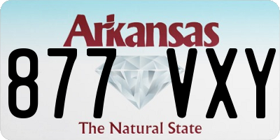AR license plate 877VXY