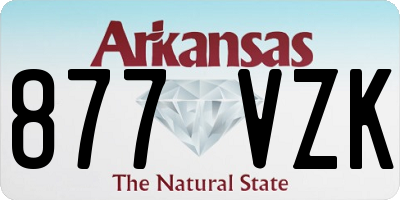 AR license plate 877VZK