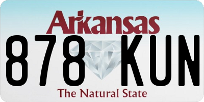 AR license plate 878KUN