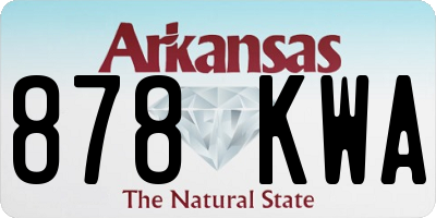 AR license plate 878KWA