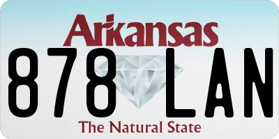 AR license plate 878LAN