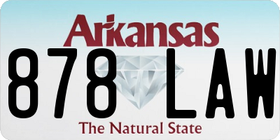 AR license plate 878LAW
