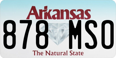 AR license plate 878MSO