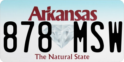 AR license plate 878MSW
