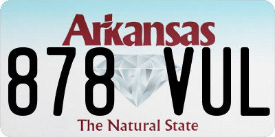 AR license plate 878VUL