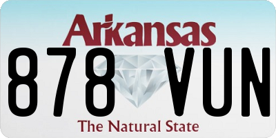 AR license plate 878VUN