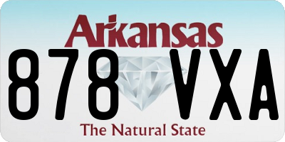 AR license plate 878VXA
