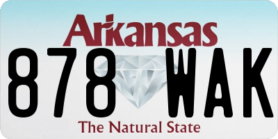 AR license plate 878WAK