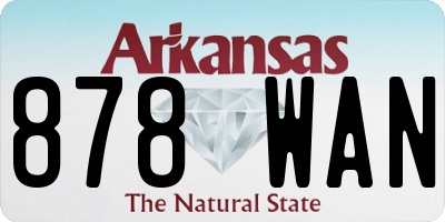 AR license plate 878WAN