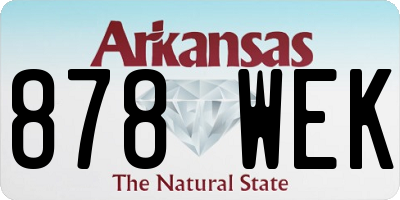AR license plate 878WEK