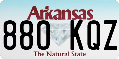 AR license plate 880KQZ