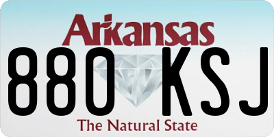 AR license plate 880KSJ