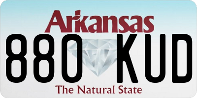 AR license plate 880KUD