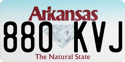 AR license plate 880KVJ