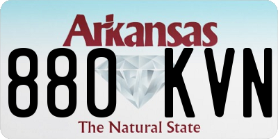 AR license plate 880KVN