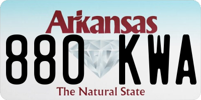 AR license plate 880KWA