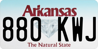 AR license plate 880KWJ