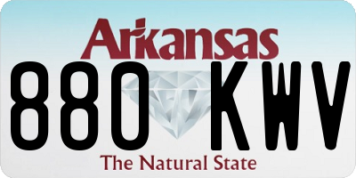 AR license plate 880KWV