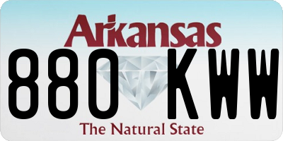 AR license plate 880KWW