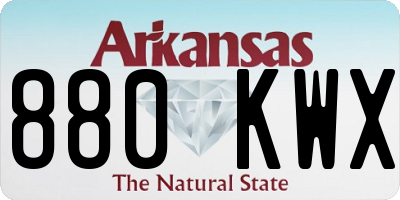 AR license plate 880KWX