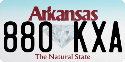 AR license plate 880KXA