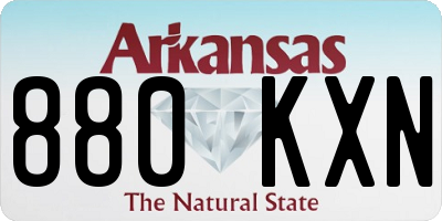AR license plate 880KXN